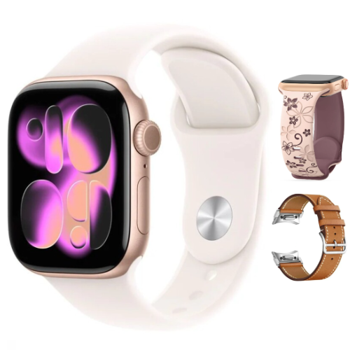 Reloj inteligente smartwatch Microwear 11 pro mini dorado