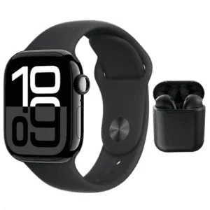 Smart Watch 42mm Más Audífonos Inalámbricos Color Negro