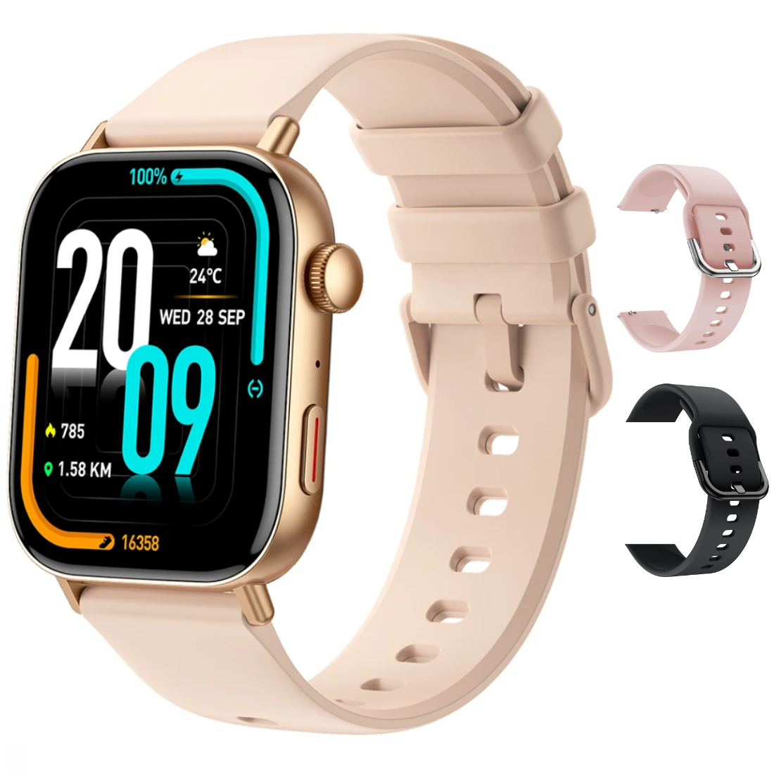 Reloj inteligente mujer Colmi C8 Max dorado más 2 correas