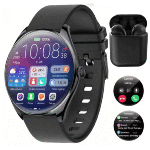 Reloj inteligente dama Orbix MT55 negro más audífonos