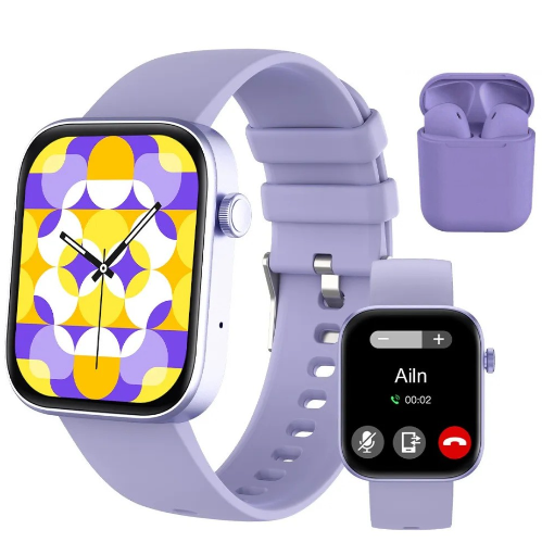 Reloj inteligente con audífonos Inalámbricos Colmi P71 lila